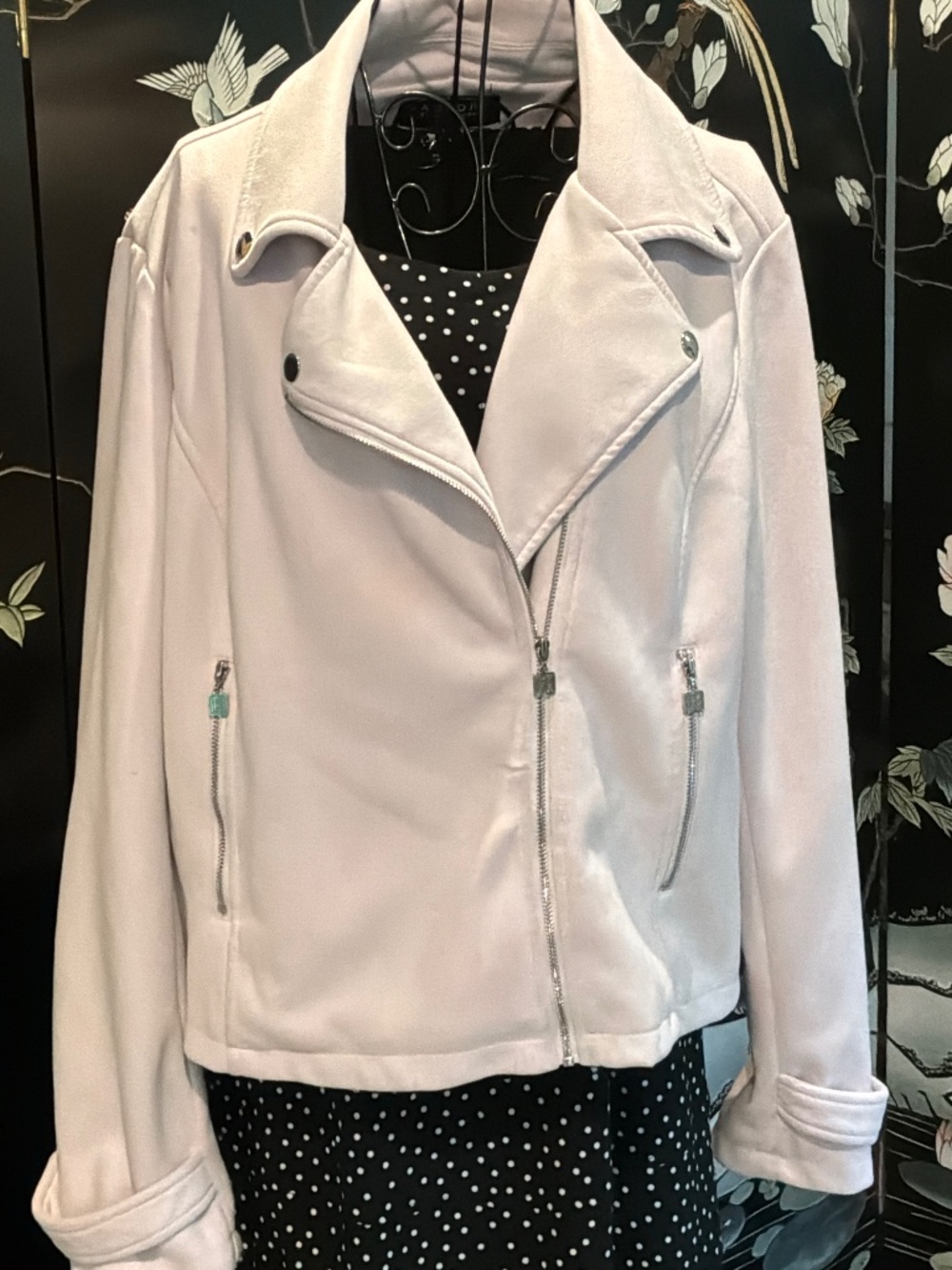 Laundry by Shelli Segal faded pink moto jacket Size Large